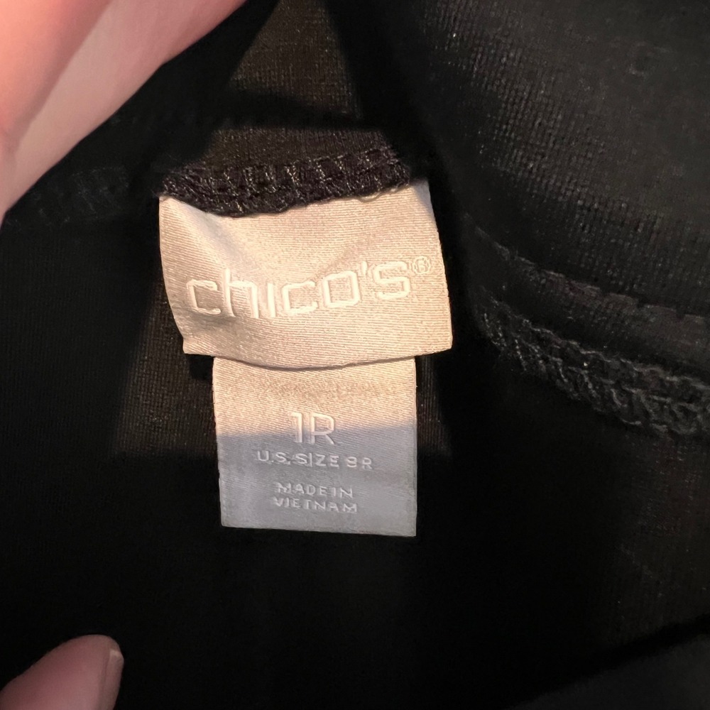 Chicos Black Knit Ankle Ponte Pants Slimming Minimalist‎ Easy Wear EUC 1R/Med/8R - Picture 5 of 12